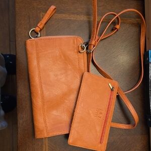 Orange Crossbody Bag and Wallet Set